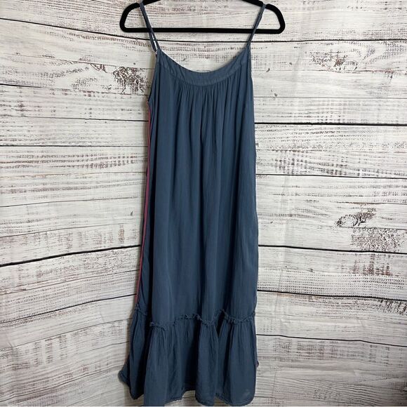 Sundry Dress Womens size M Slip tiered Maxi pigment Navy Minimalist Boho Cotton - Picture 2 of 11